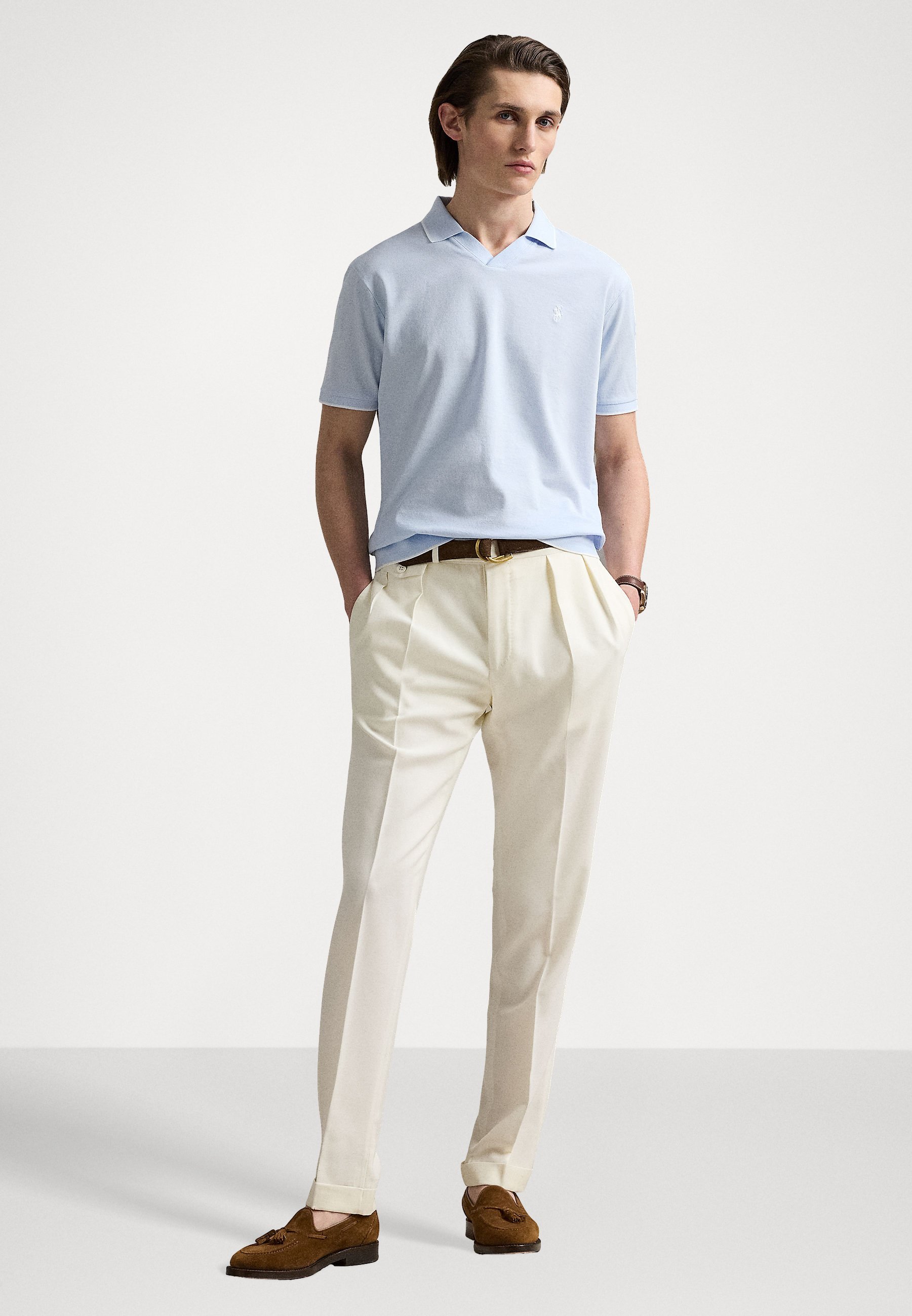 Polo Ralph Lauren JACQUARD POLO SHIRT - Polo shirt - blu ufficio/bianco