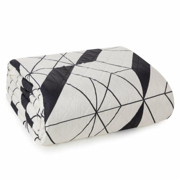 Narzuta dekoracyjna 200x220 Geo kremowa czarna geometryczna