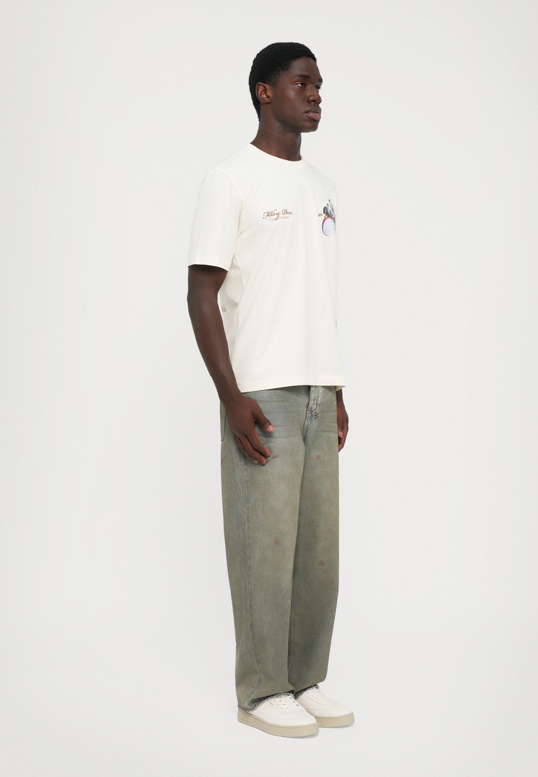 T-shirt imprimé Filling Pieces BAND - blanc antique