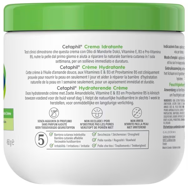 Cetaphil hydratačný krém<br>450g - Suchá a citlivá pleť