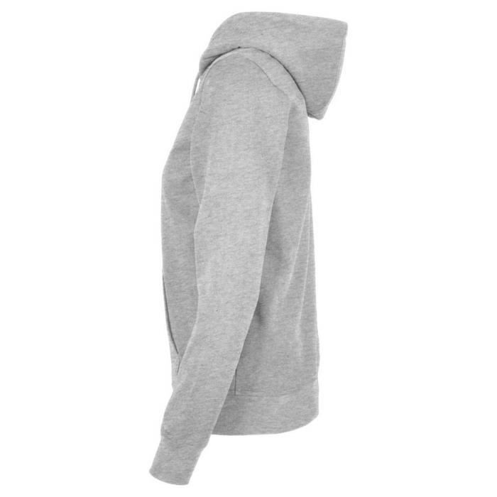 Felpa con cappuccio e zip da donna - COSTRUISCI IL TUO MARCHIO - Grigio melange - Maniche lunghe - Collo con cappuccio