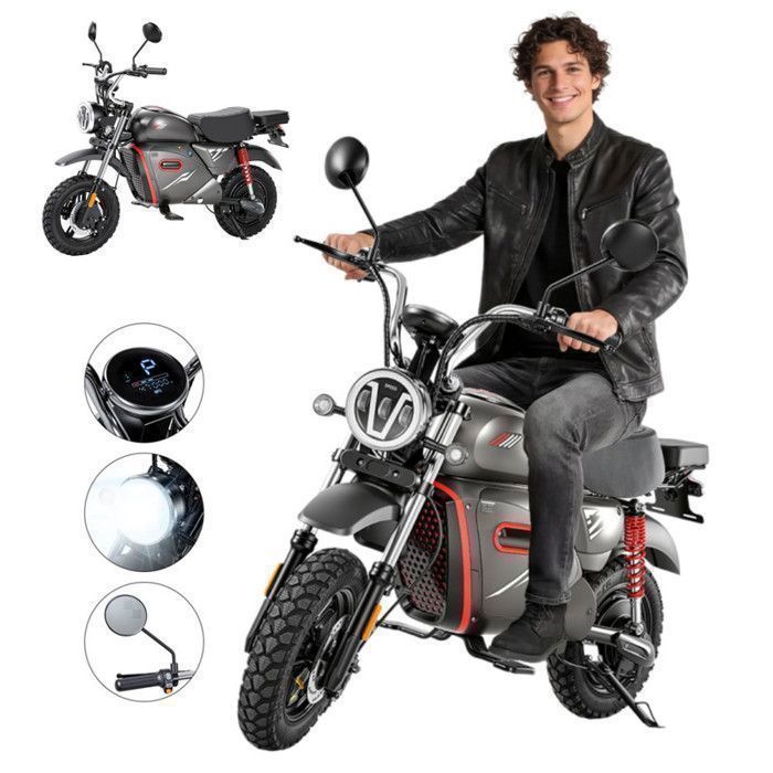Moto électrique Pour Adulte SD-M8-15''-2000W-4 vitesses-90 km-150 KG-Boîte de rangement (avant)-Convient aux adultes-Tout Terrain