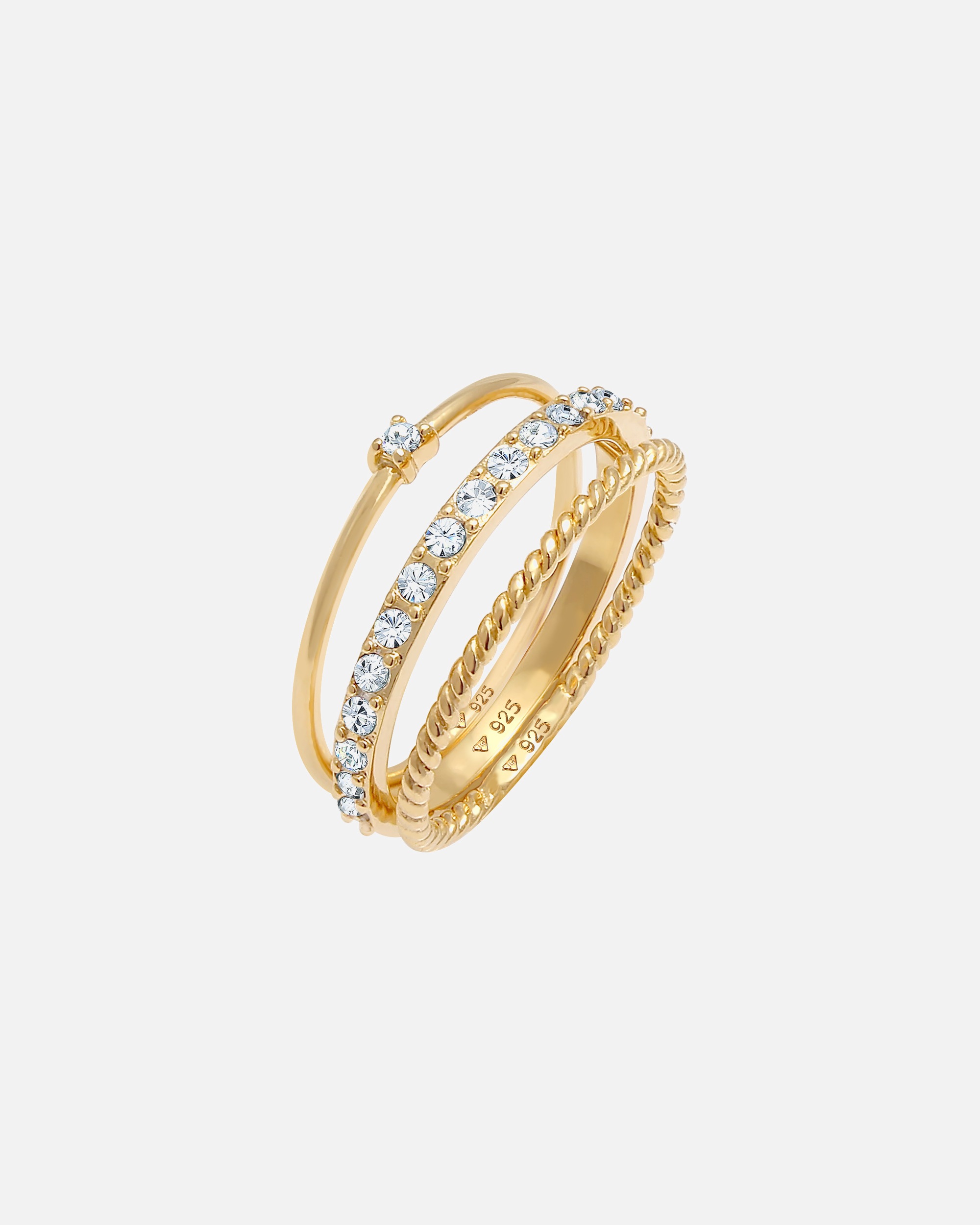 Elli Femmes Pile Élégante Festif Look des Couches avec Cristaux en Argent Sterling 925