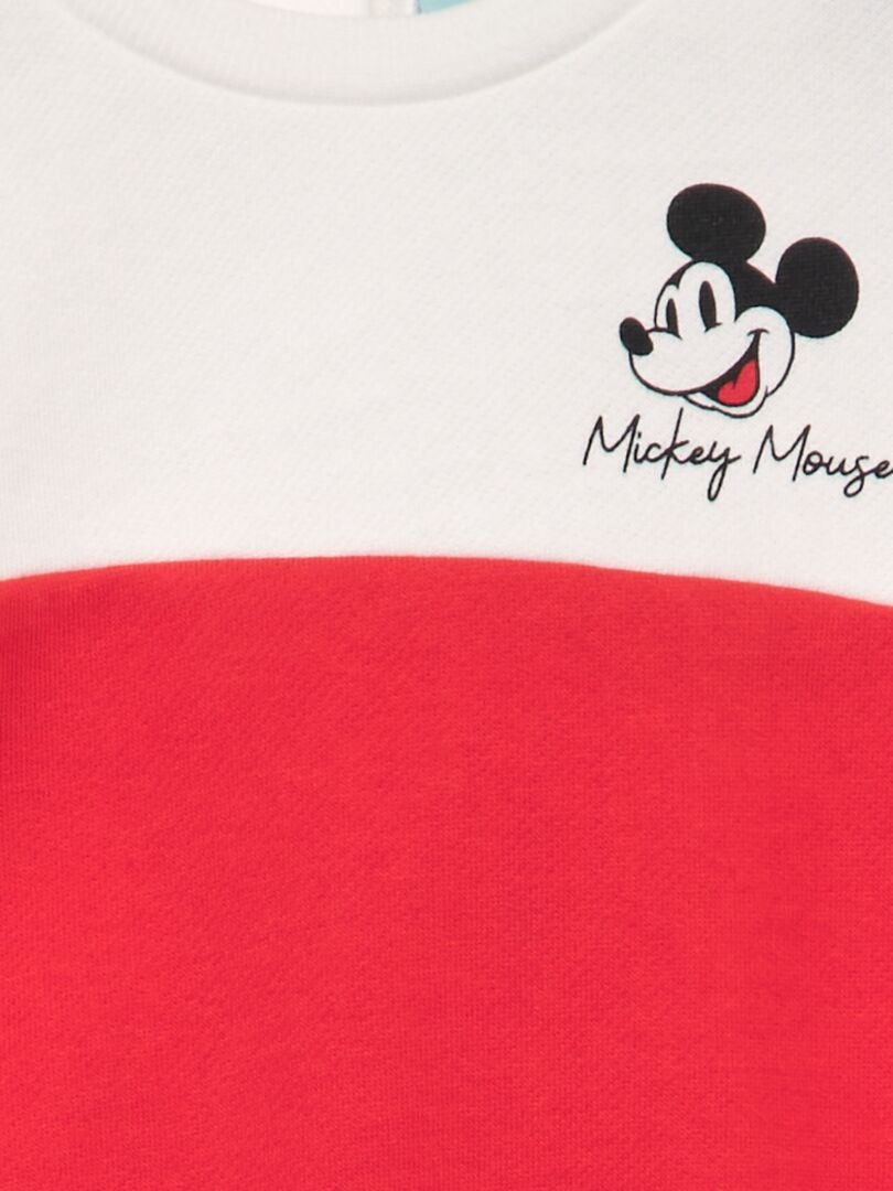 Mickey Mouse Color Block Sweatshirt - WIT
