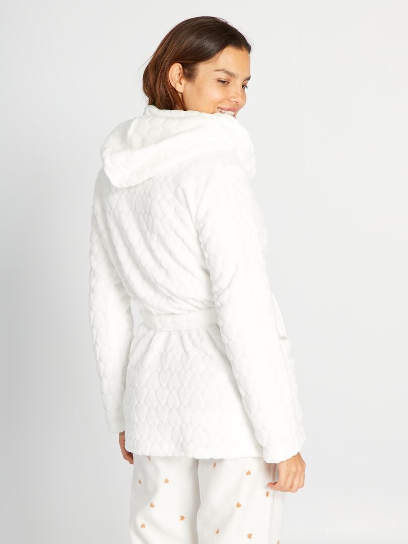 Fleece badjas - Wit