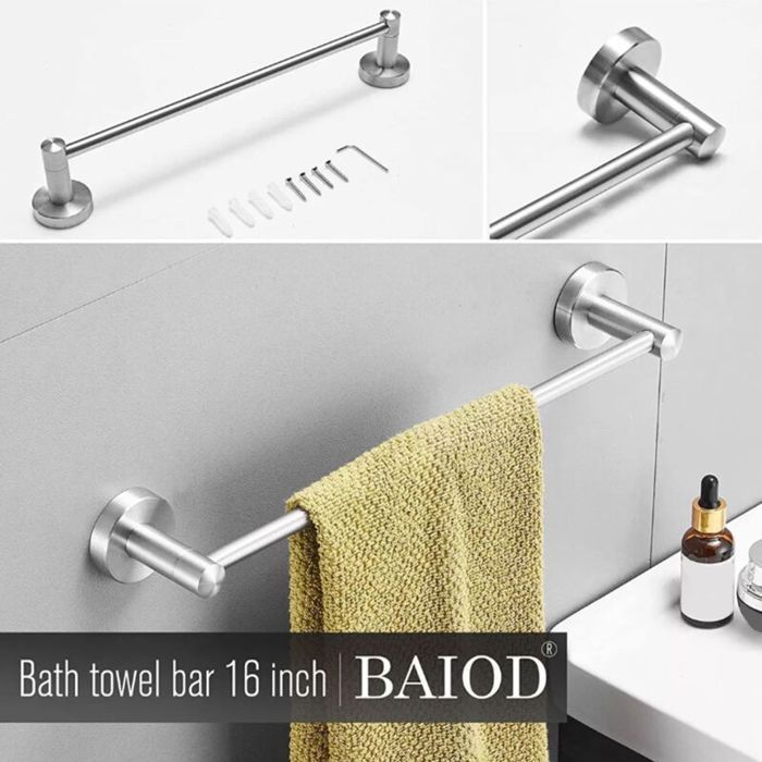 Juego de accesorios de baño - MHY® - 5 piezas - Toallero - Portarrollos de papel higiénico - Gancho adhesivo