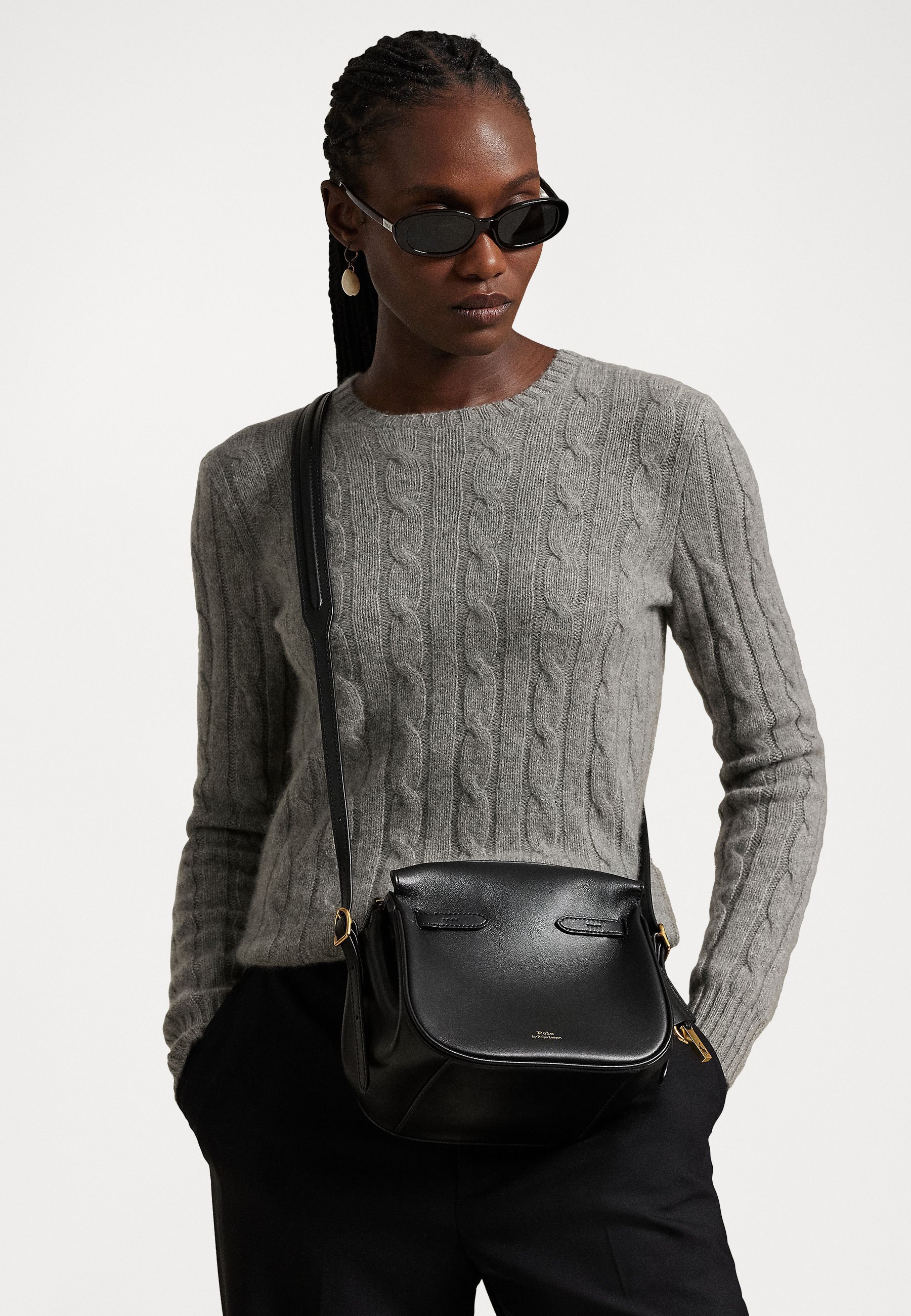 Borsa a mano mini Polo Ralph Lauren Polo ID in pelle - nera