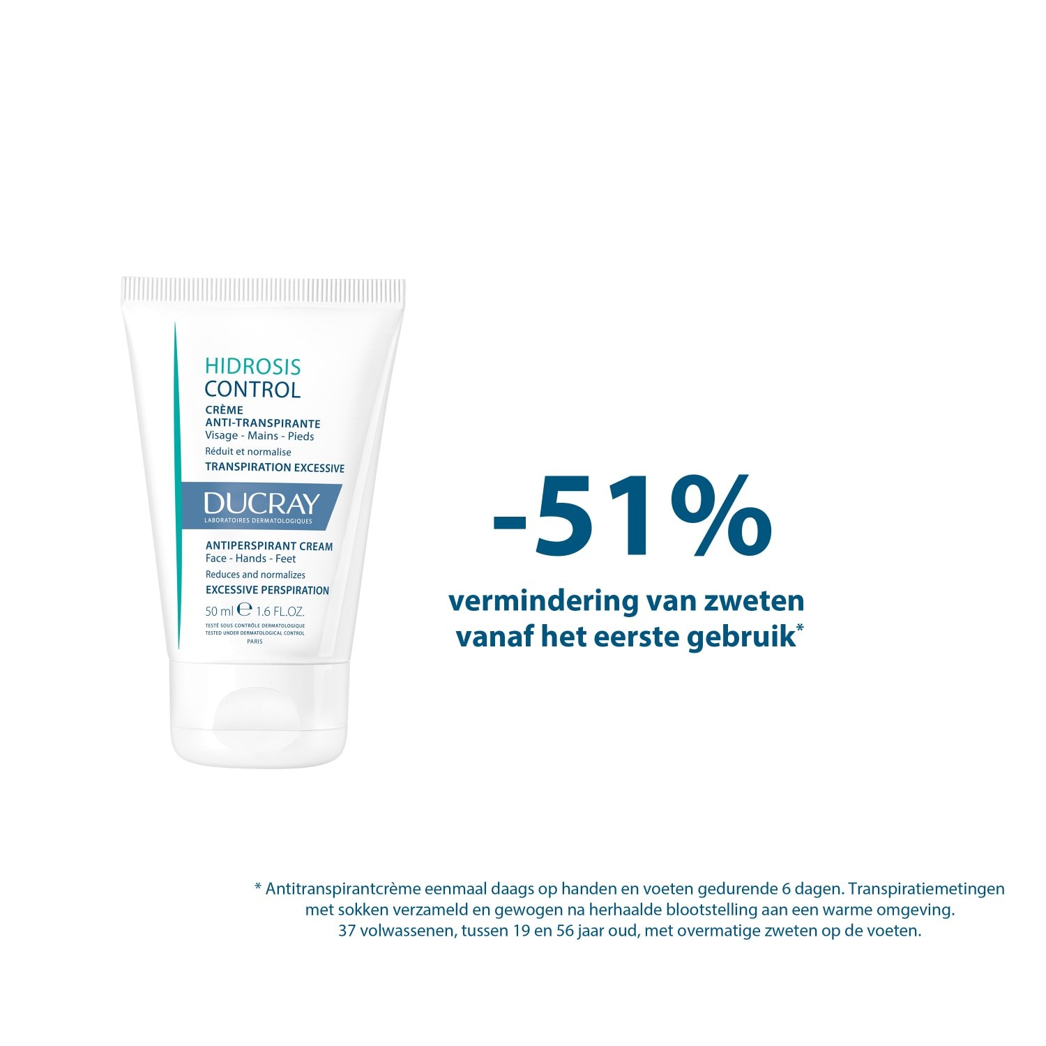 Ducray antiperspirant dezodoračný krém na kontrolu hydratácie – 50 ml