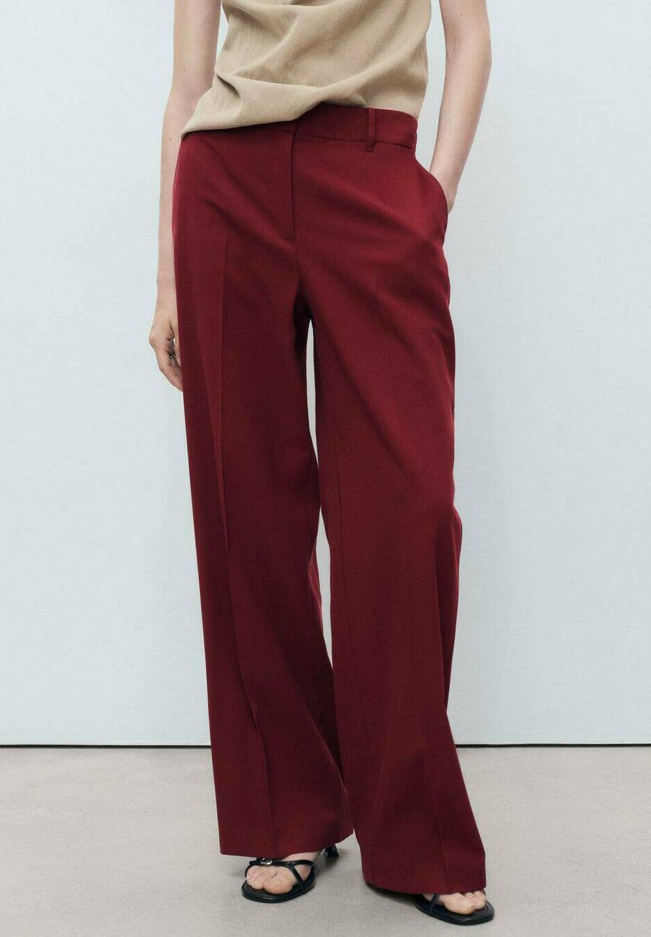 Mango MID-RISE - Pantaloni - bordeaux