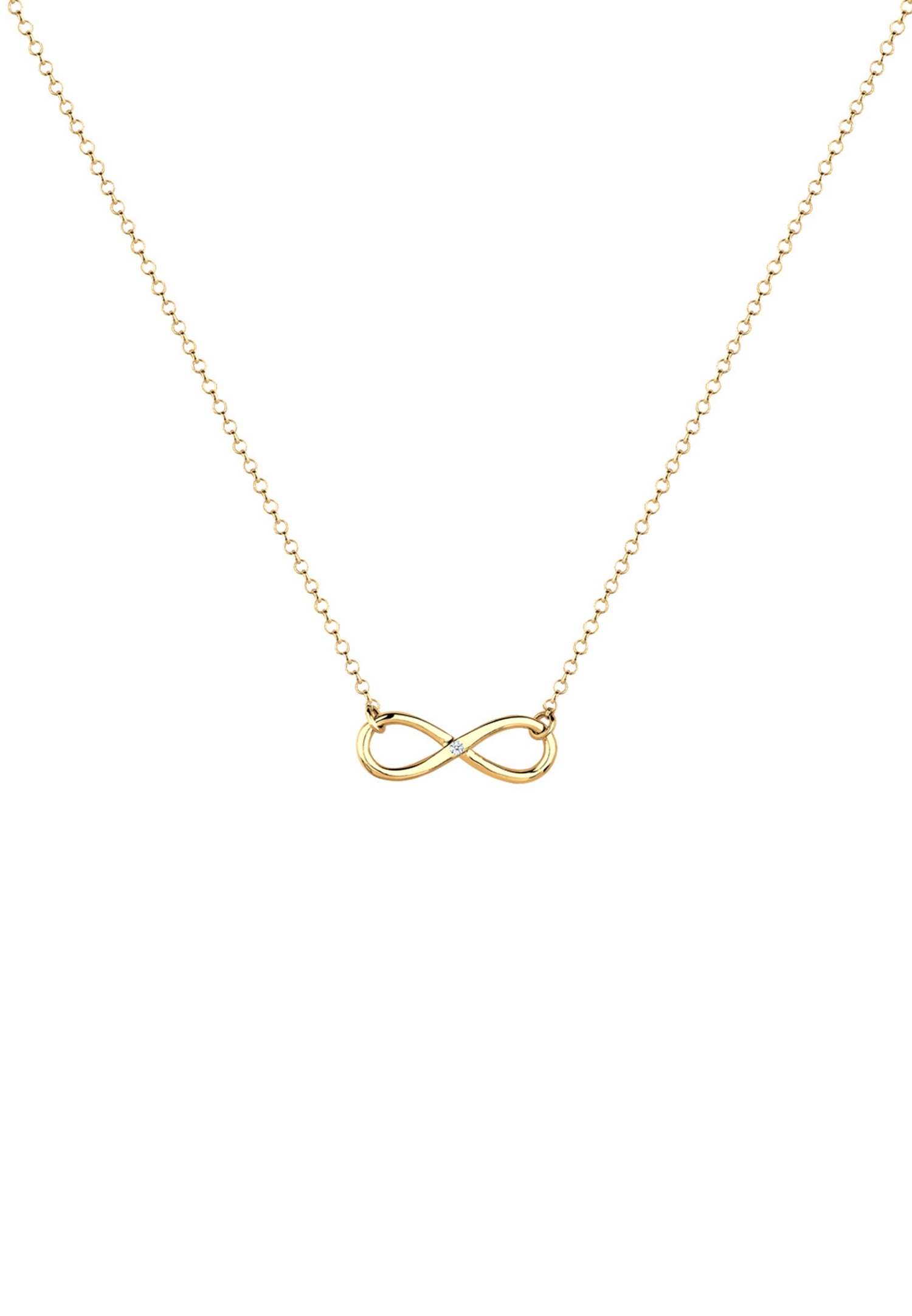 Elli DIAMONDS Femmes Infinité Pendentif Infini avec Diamant (0.03 ct.) en Argent Sterling 925