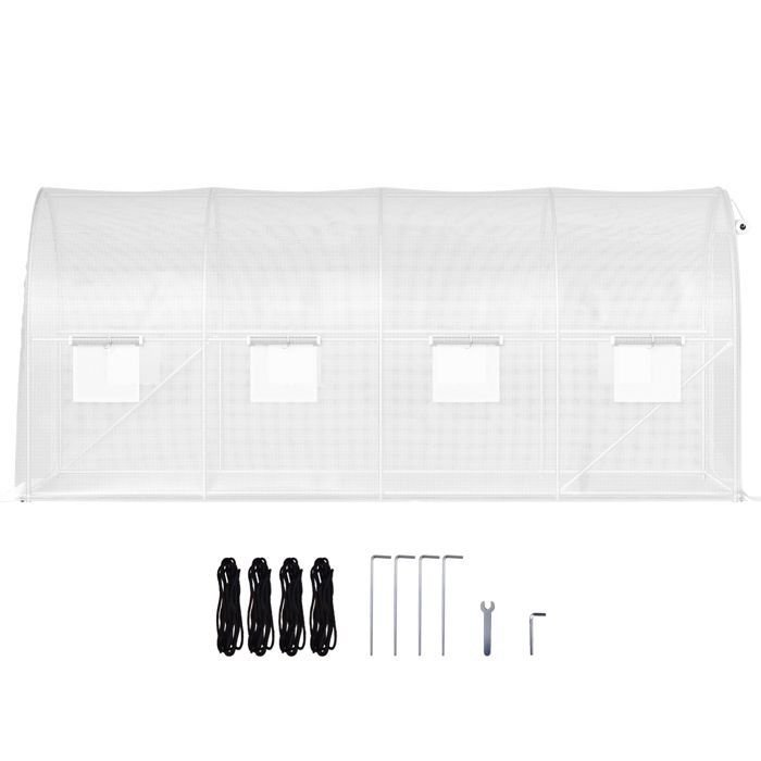Serra da giardino - DUOKU - Mophorn-TG-1577WHITE - 4,6 x 2,1 x 2,1 m - Acciaio zincato - Bianco