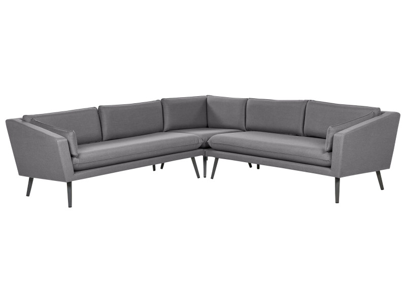 Sofa ogrodowa narożna tapicerowana dla 5 osób szara