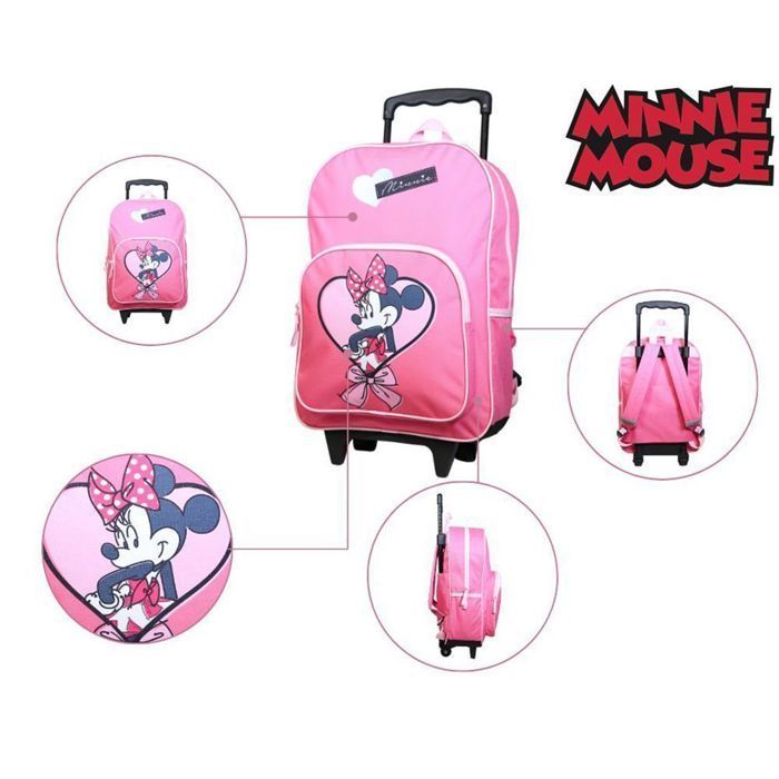 BAGTROTTER Disney Minnie Mouse Roze Strik Rugzak met Wieltjes