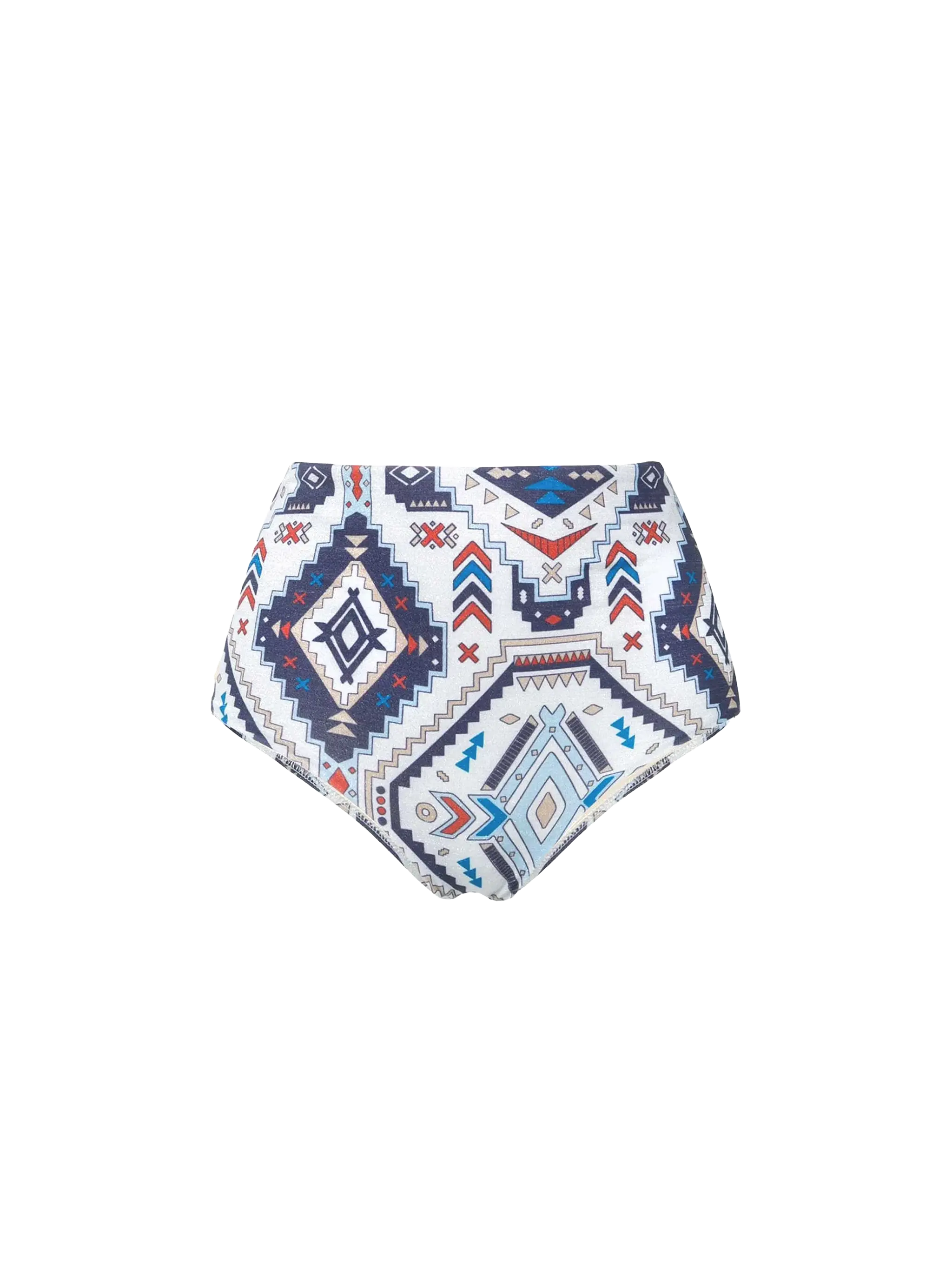 Dameszwembroek met hoge taille en etnische print
