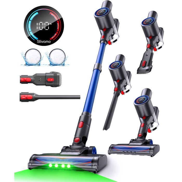 Verslife Z8 Aspirateur Balai Sans Fil, 40Kpa/45Min/500W/6 En 1, Écran LED, Pour Poils D'animaux, sols Durs et Moquettes