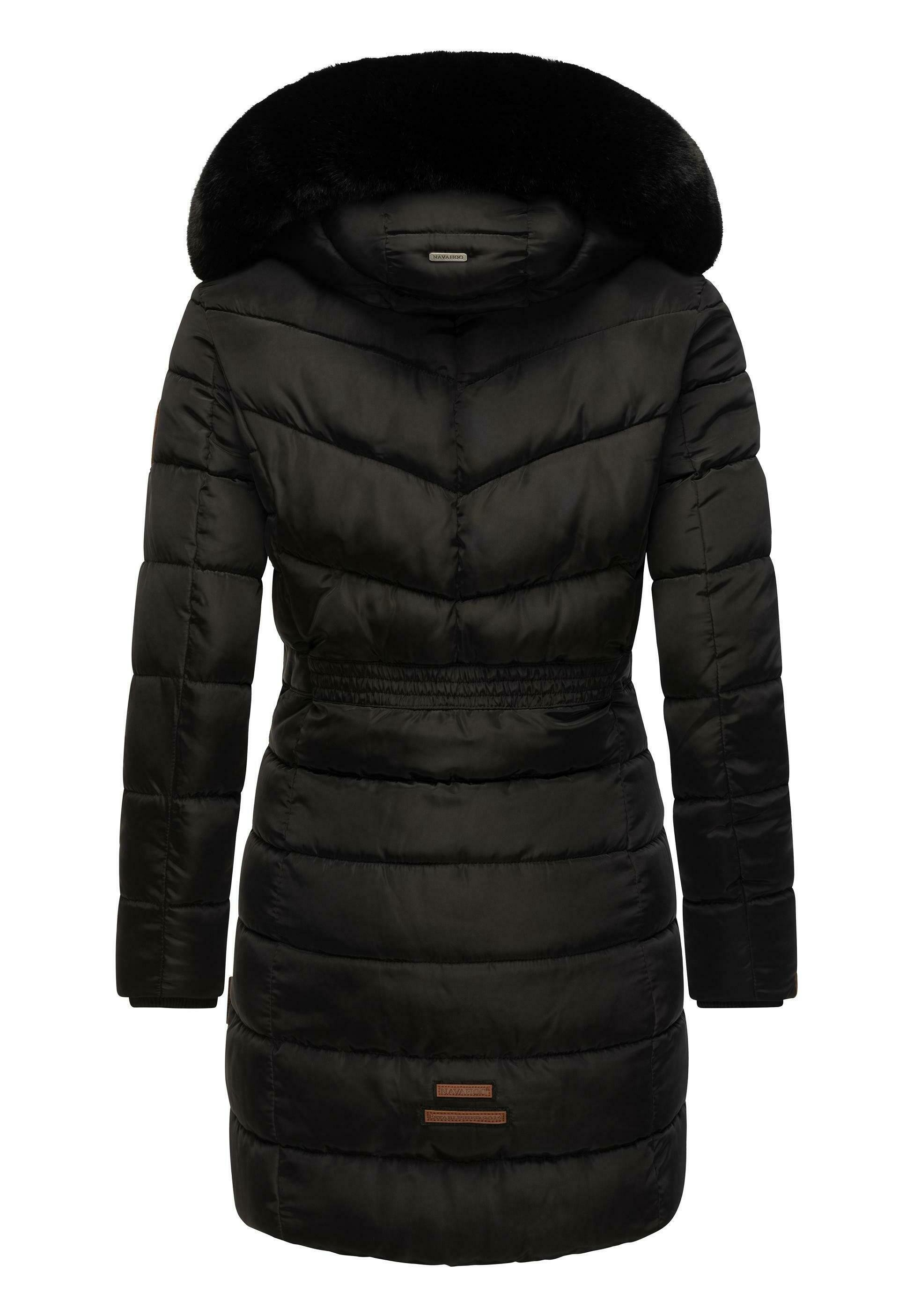Navahoo Paula - Cappotto invernale - nero con pelliccia nera