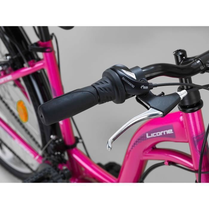 Licorne Bike Stella Premium Vélo de Ville – Vélo Hollandais Confortable,  (Rose 24)