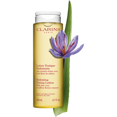 Clarins hidratantni tonizirajući losion s aloe verom, tonik za čišćenje lica, normalna do suha koža, 200 ml
