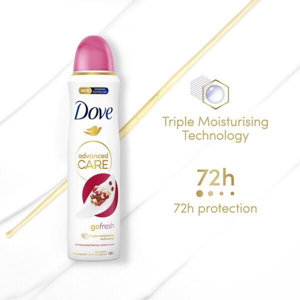 „Dove Advanced Care Go Fresh“ granatų ir citrinų dezodorantas „Verbena“ purškiklis nuo perkaitimo<br>150 ml