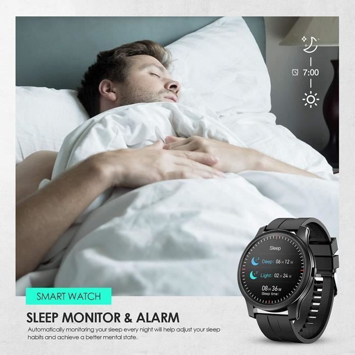 Men's Smartwatch, Sports Watch, Bluetooth, Waterproof, Heart Rate Monitor, Pedometer, Activity Tracker for iPhone, Android, iOS