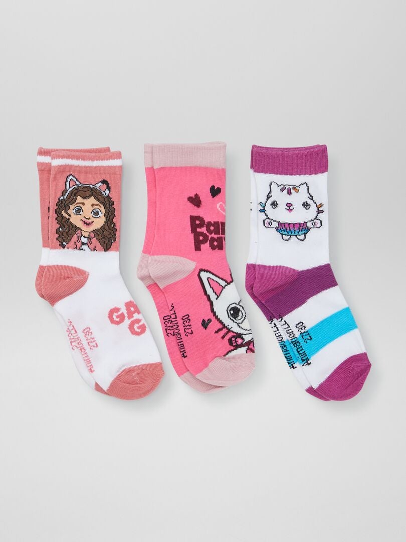 Juego de calcetines para casa de muñecas de Gabby - 3 pares - ROJO