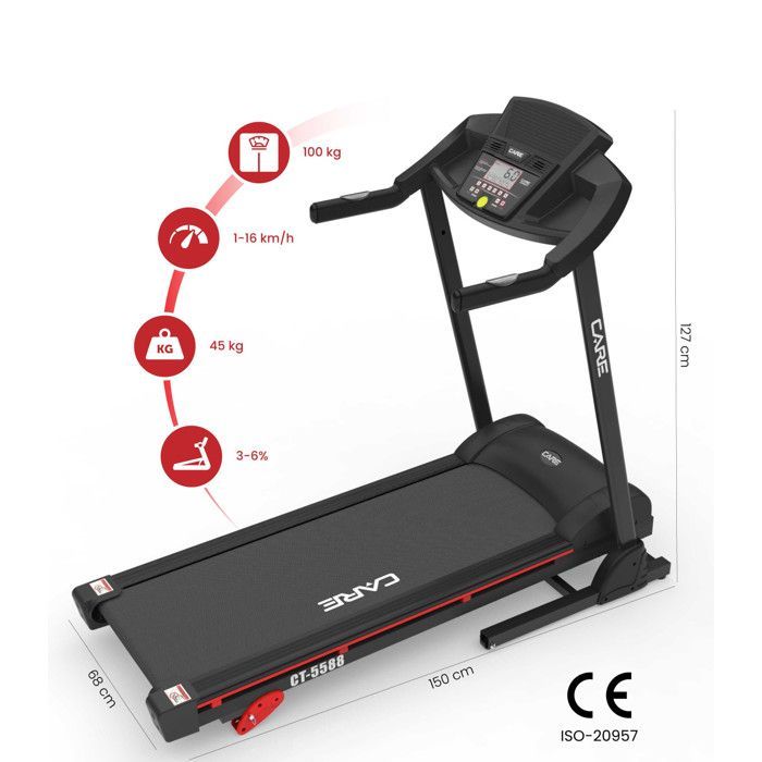 Esteira conectada - 16 km/h - CARE - CT-5588-2 - KINOMAP