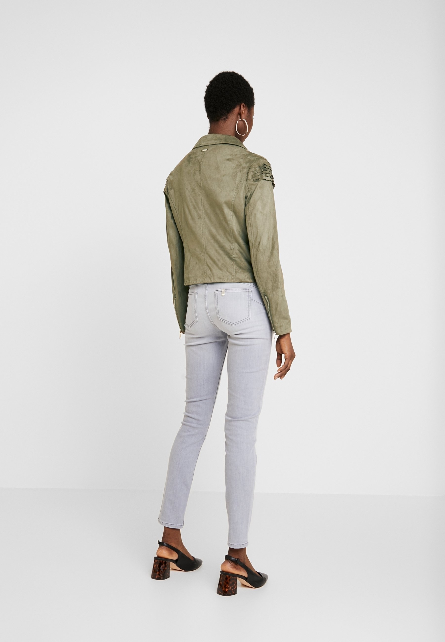 Liu Jo Jeans kunstleren jasje - olijfgroen