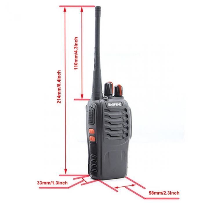 talkie walkie Baofeng BF-888 s 2PCS UHF 400-470MHZ 2 voies Radio 16CH 5W longue portee ARVA interphone