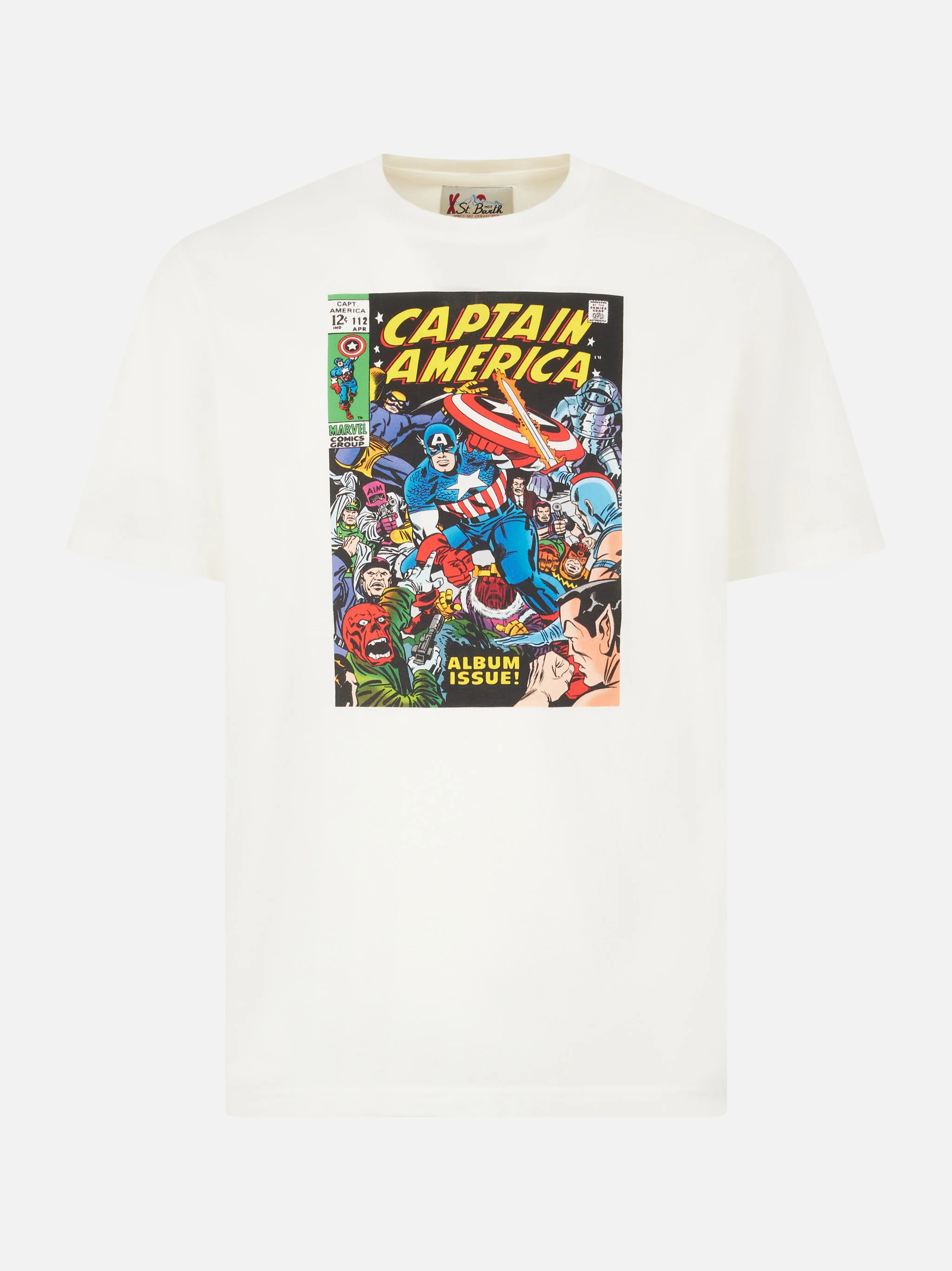 T-shirt da uomo in cotone pesante con stampa Capitan America | EDIZION