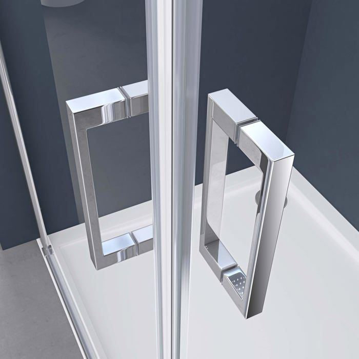 Mampara de ducha de diseño Rav24k de 70x80x195cm con 2 puertas pivotantes, cristal de seguridad transparente de 6 mm y su