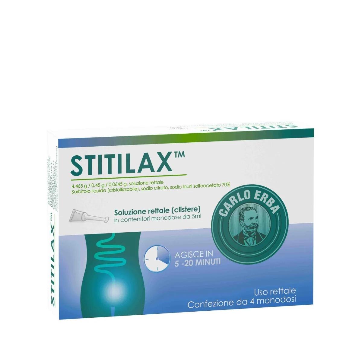 CARLO ERBA Stitilax Solution rectale 4 doses unidoses de 5 ml
