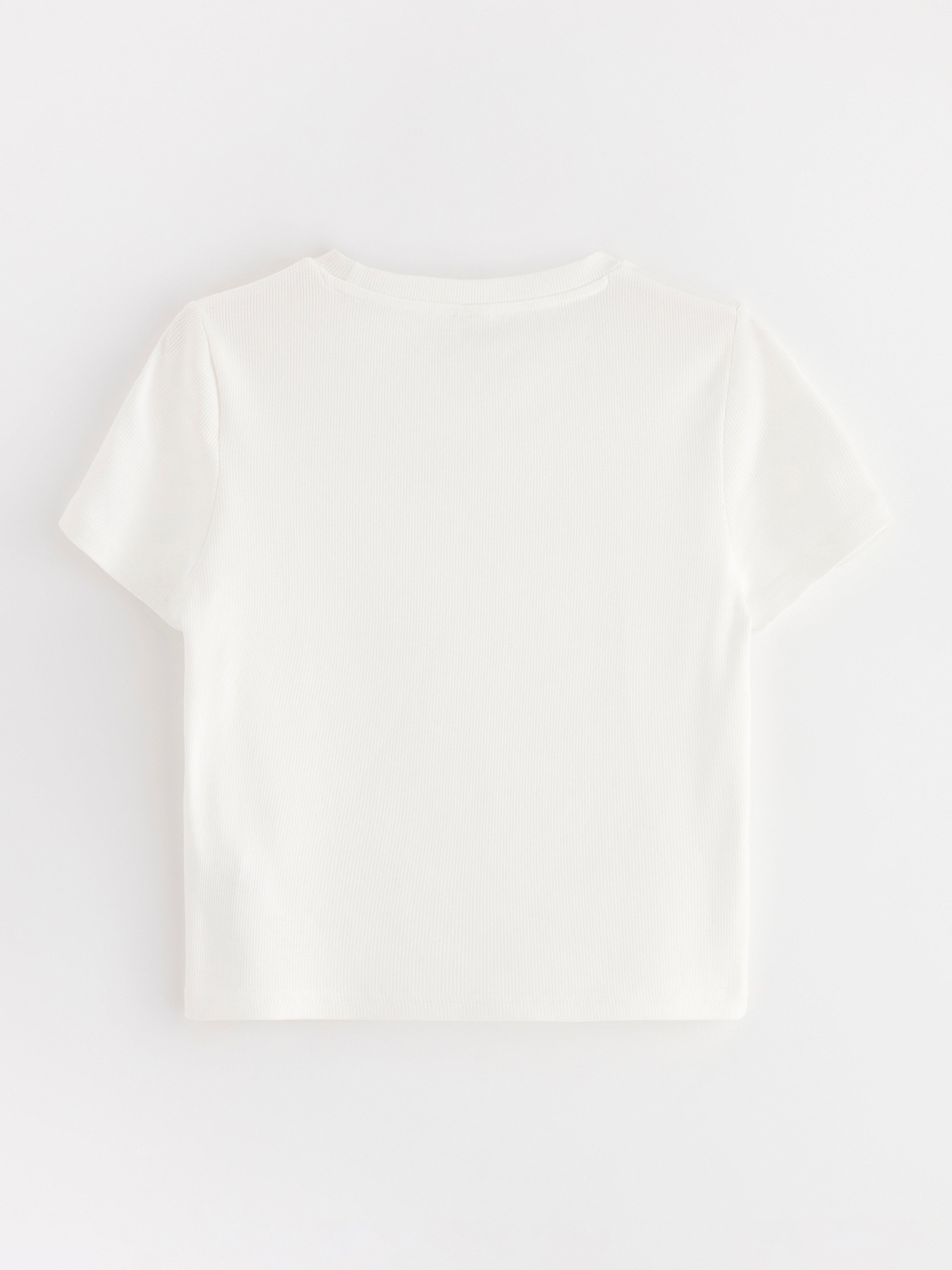 Top cropped canelado Off White