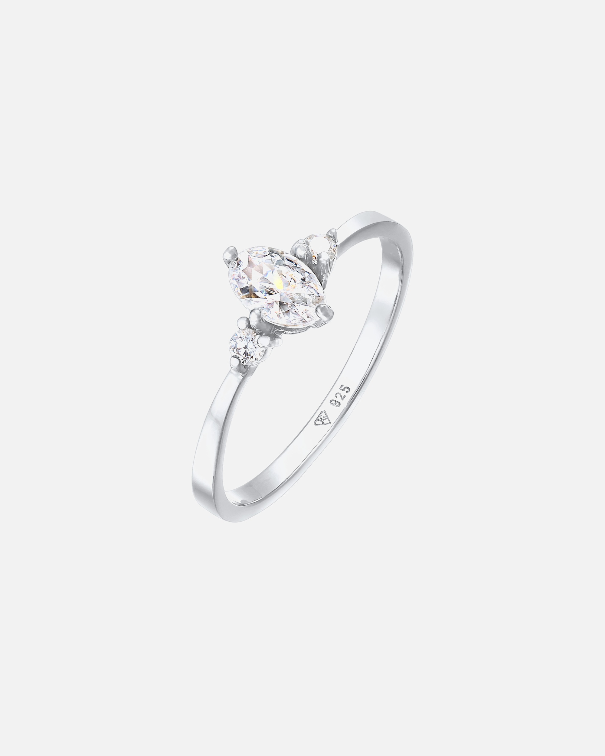 Elli Femmes Bague de fiançailles ovale avec Cristaux de Zirconium en Argent Sterling 925
