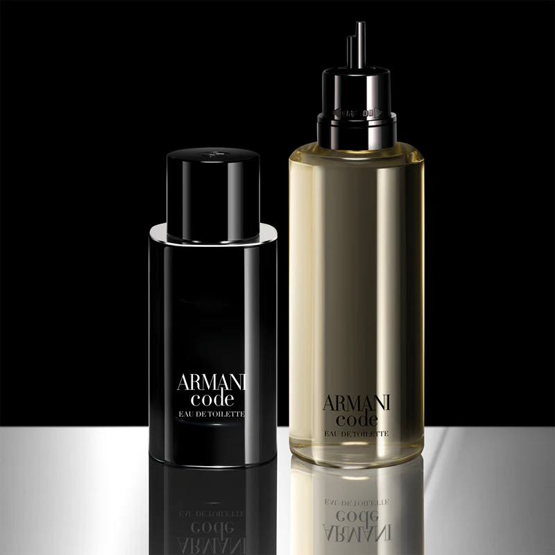 Frasco recarregável de eau de toilette Armani Code para homens