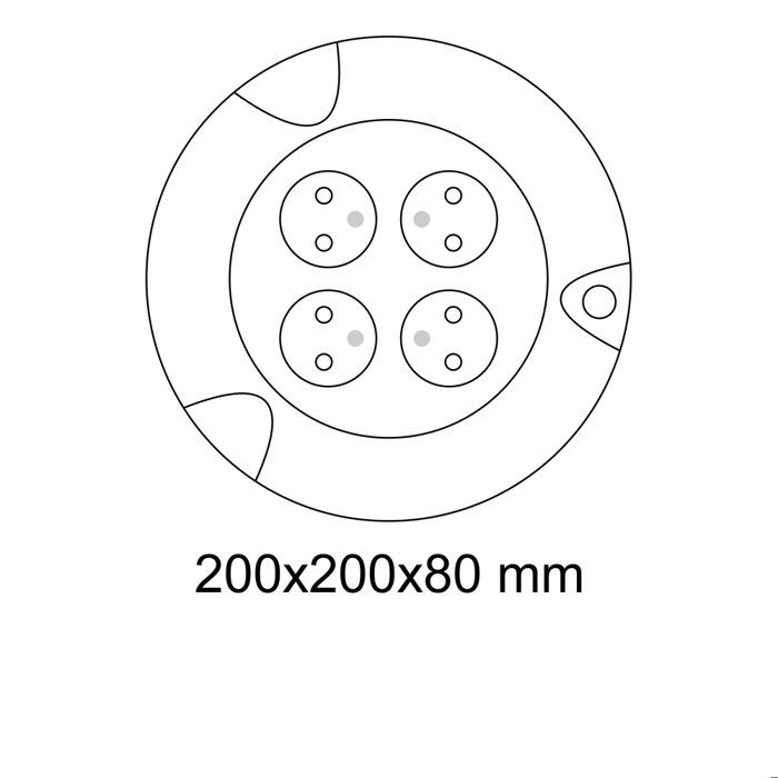 5m cable reel H05VV-F 3G1.5mm² - 4 x 16A sockets - 2-year warranty