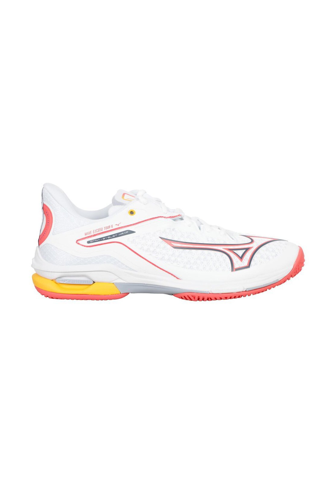 Mizuno WAVE EXCEED TOUR ALLCOURT - Buty tenisowe na nawierzchnię wielofunkcyjną - biały/calypso koralowy/islandzki niebieski