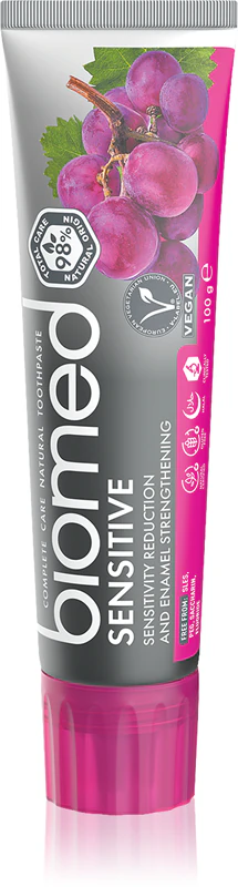 Biomed Splat Biomed Sensitive creme dental bioativo que reduz a hipersensibilidade dentária para gengivas saudáveis.