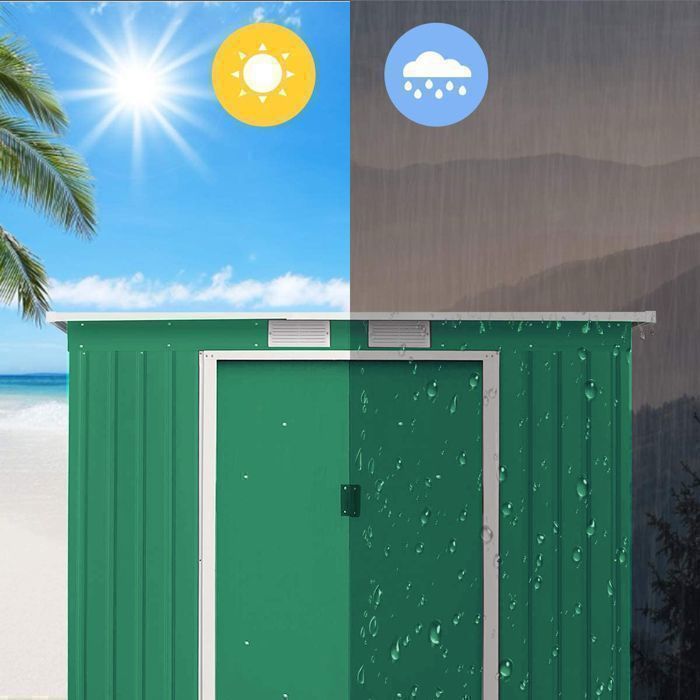 Garden Shed - 194 x 180 x 109 cm, with a covered tool shed and 2 sliding doors