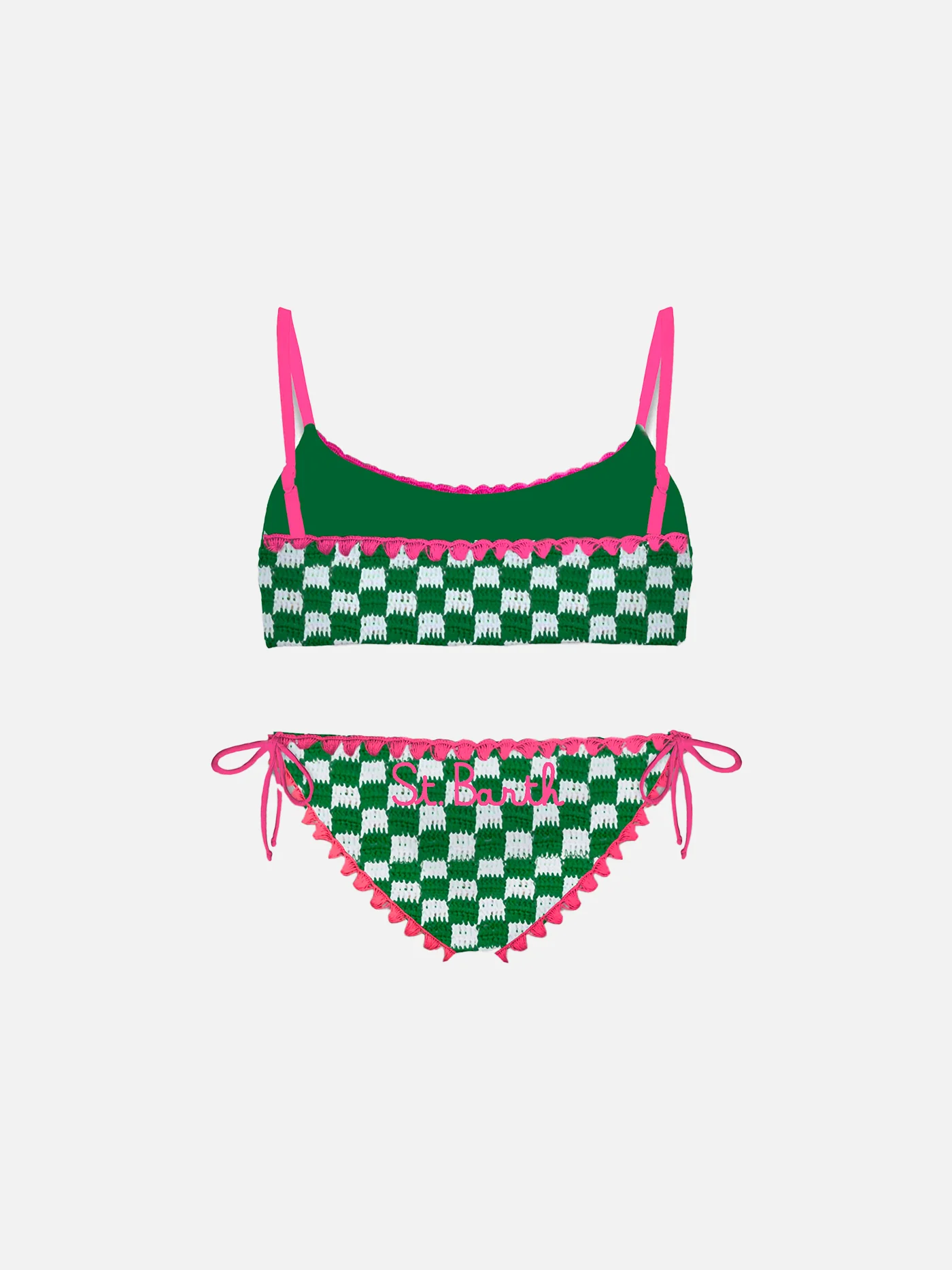 Bikini da bambina a bralette da bambina con ricamo