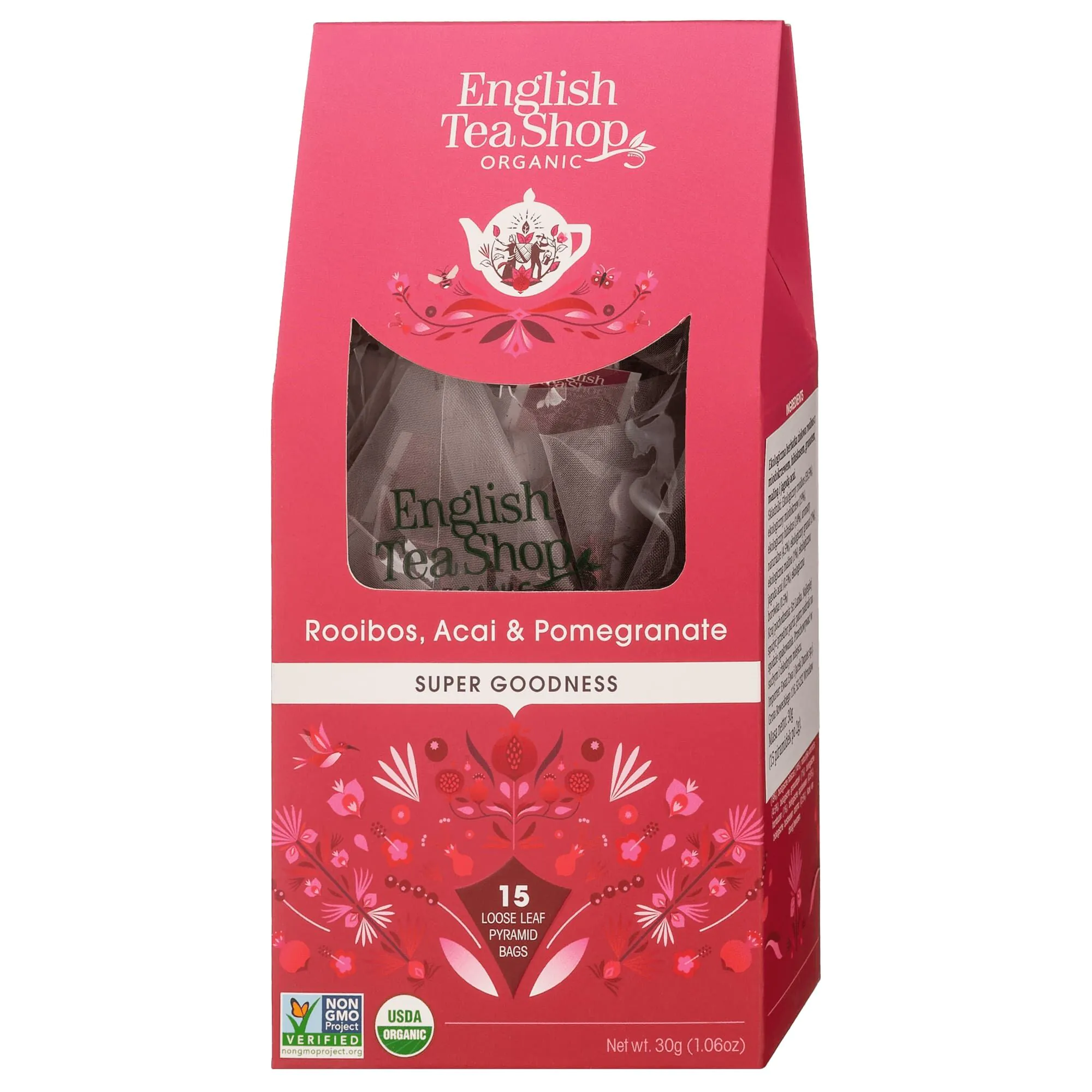 English Tea Shop Rooibos Acai & Pomegranate, herbata liściasta 15 piramidek