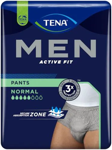Tena Men Active Fit Pants Normal, Kolor szary, 95-130cm, Large/Extra Large