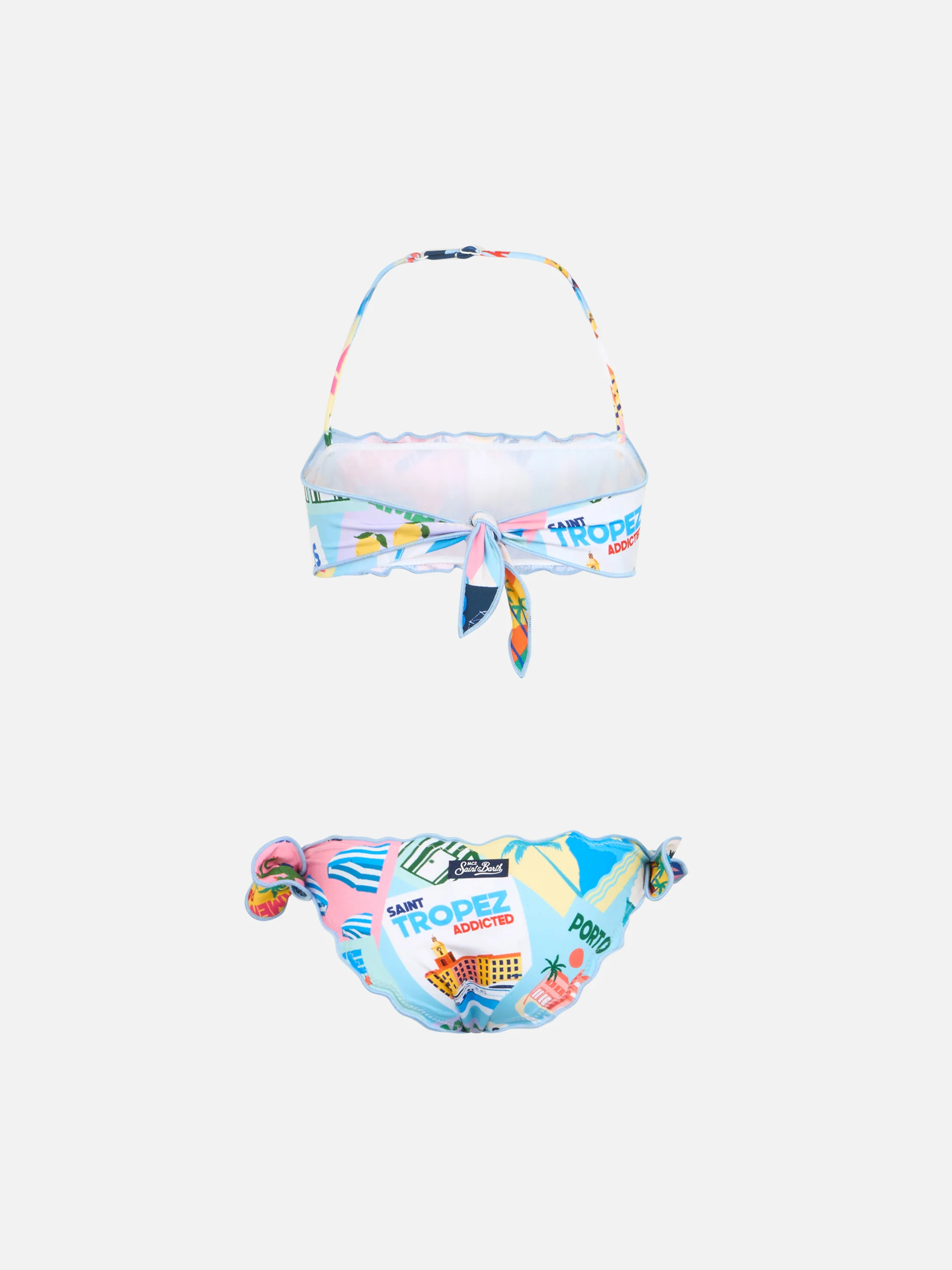 Bikini classico a fascia Emy da bambina stampa cartolina