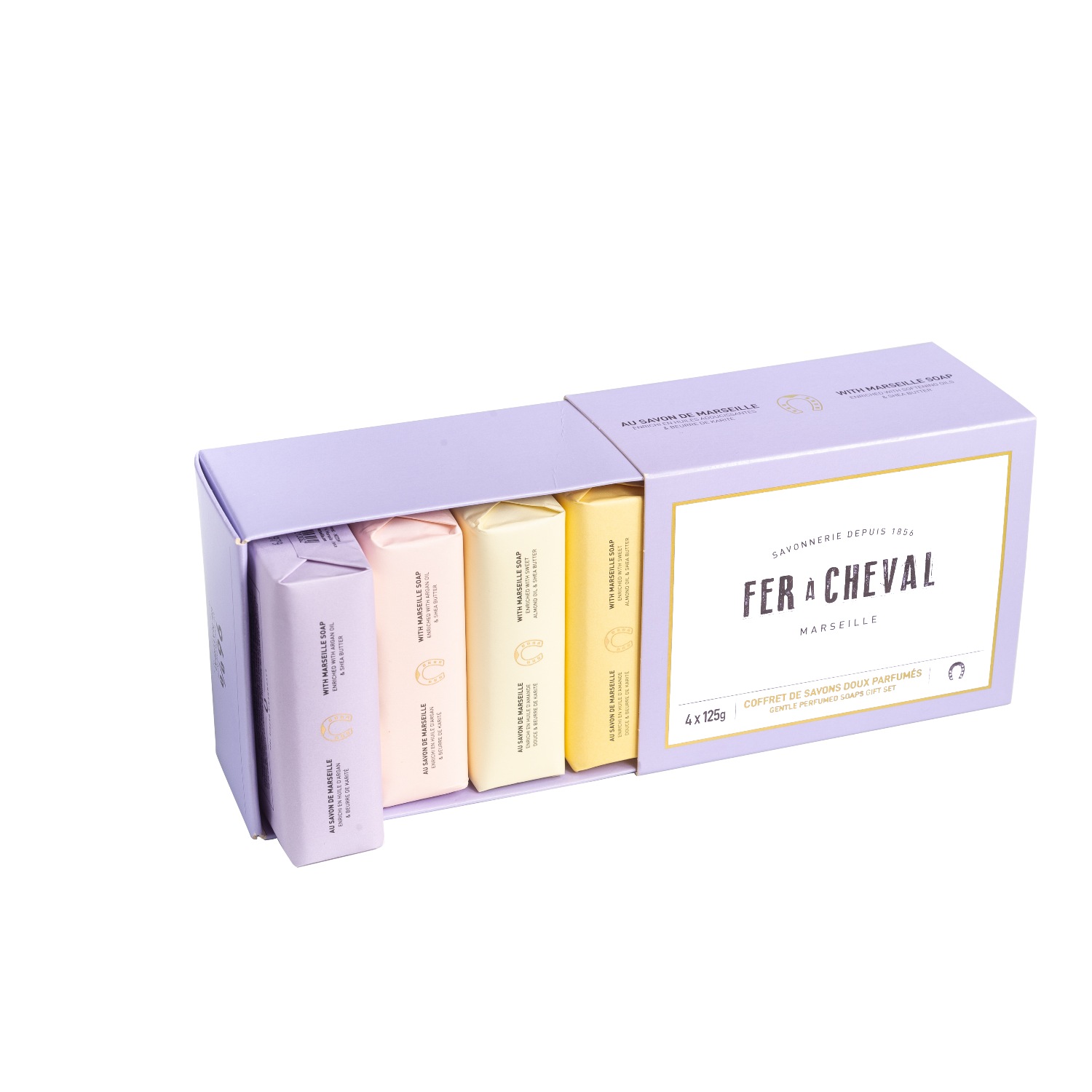 Fer à Cheval Coffret savon doux parfumés 4x125g
