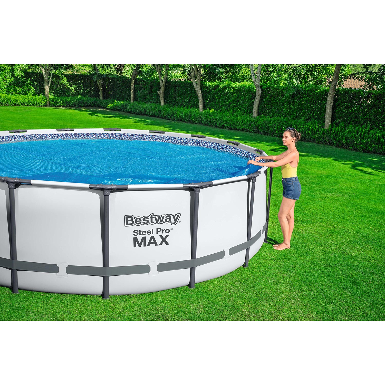 „Bestway“ apvalus saulės baterijų stogelis, 427 cm