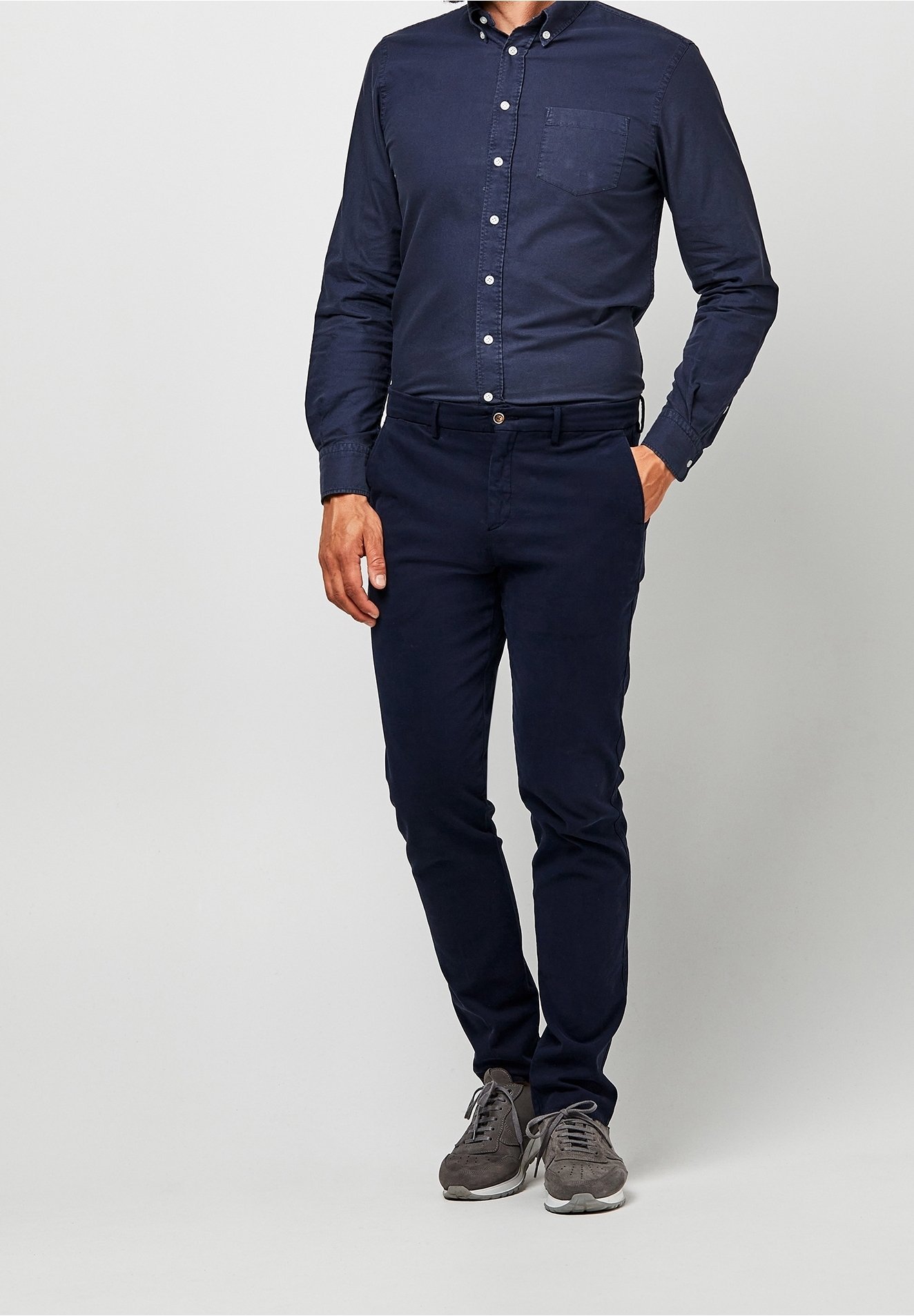 PROFUOMO Chino's - donkerblauw