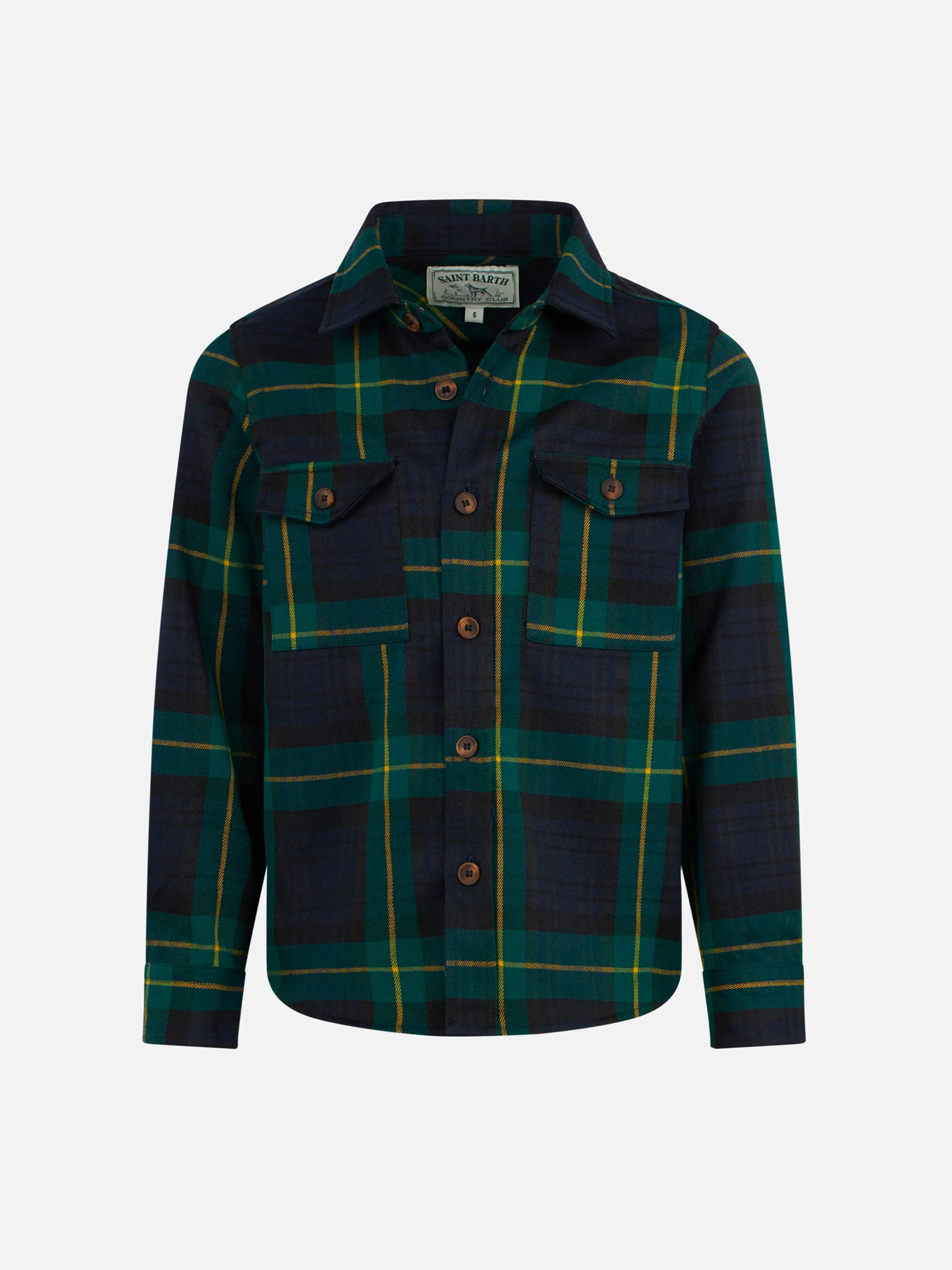 Dječja vunena košulja s tartan printom