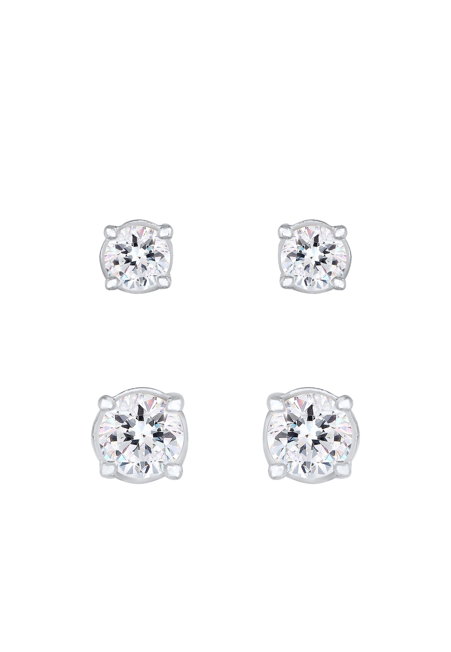 Elli Dames clous d'oreilles set de 2 avec cristaux en argent sterling 925