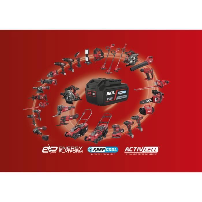 Batterie Lithium-Ion - SKIL - 20V Max (18 V) - 4,0Ah - indicateur niveau de charge LED - Keep Cool - ActivCell - 3104 AA