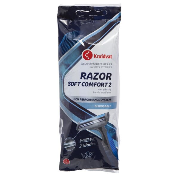 Kruidvat For Men Soft Comfort Razor 2 Disposable Razors<br>10 pieces