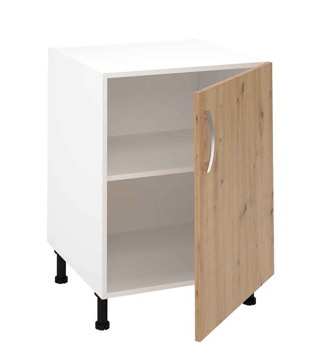 Keukenonderkast met 1 deur, afwerking Albar Oak - Hoogte 85 x Lengte 60 x Diepte 58 cm